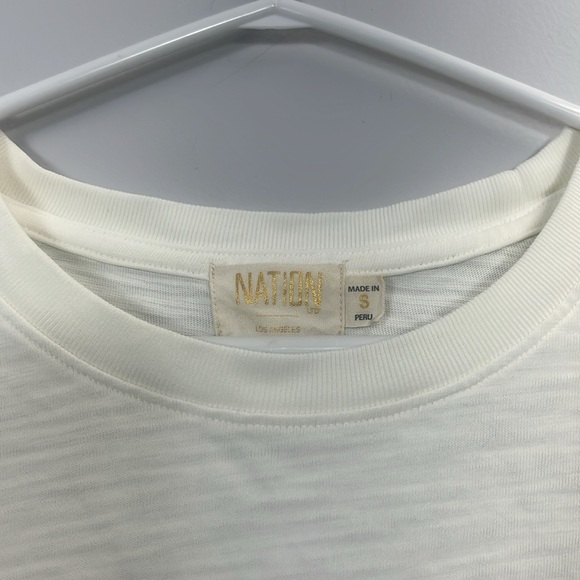 Nation Ltd Kiana off white long sleeves top with gold buttons small - Picture 4 of 5